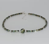 Green Tourmaline 925 Sterling Silver Choker Necklace