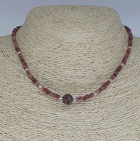 Pink Tourmaline 925 Sterling Silver Choker Necklace