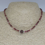 Pink Tourmaline 925 Sterling Silver Choker Necklace