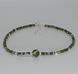 Green Tourmaline 925 Sterling Silver Choker Necklace