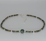 Green Tourmaline 925 Sterling Silver Choker Necklace