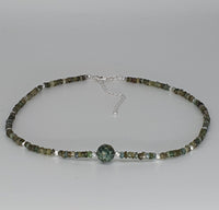 Green Tourmaline 925 Sterling Silver Choker Necklace