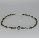 Green Tourmaline 925 Sterling Silver Choker Necklace