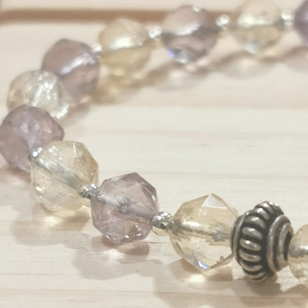 Faceted Ametrine & 925 Sterling Silver Choker Necklace – Classic Elegance