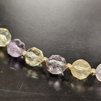 Faceted Ametrine & 925 Sterling Silver Choker Necklace – Classic Elegance