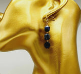 Faceted Sodalite Gold Plated Dangle Earrings