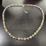 Faceted Ametrine & 925 Sterling Silver Choker Necklace – Classic Elegance