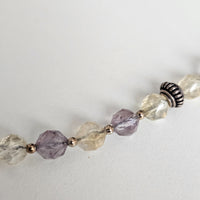 Faceted Ametrine & 925 Sterling Silver Choker Necklace – Classic Elegance