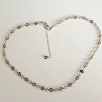 Faceted Ametrine & 925 Sterling Silver Choker Necklace – Classic Elegance