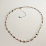 Faceted Ametrine & 925 Sterling Silver Choker Necklace – Classic Elegance