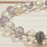Faceted Ametrine & 925 Sterling Silver Choker Necklace – Classic Elegance