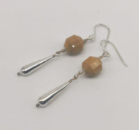 Yellow Mookaite 925 Sterling Silver Long Drop Earrings