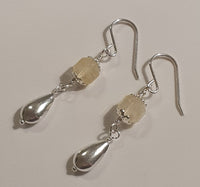 Faceted Citrine 925 Sterling Silver Long Drop Earrings