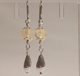 Faceted Citrine 925 Sterling Silver Long Drop Earrings