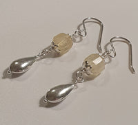Faceted Citrine 925 Sterling Silver Long Drop Earrings