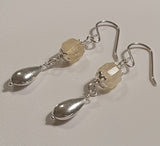 Faceted Citrine 925 Sterling Silver Long Drop Earrings
