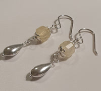 Faceted Citrine 925 Sterling Silver Long Drop Earrings