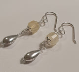 Faceted Citrine 925 Sterling Silver Long Drop Earrings
