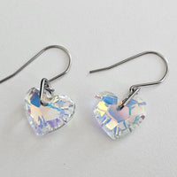 Crystal AB Hearts Stainless Steel  Earrings