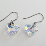 Crystal AB Hearts Stainless Steel  Earrings