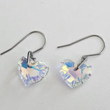 Crystal AB Hearts Stainless Steel  Earrings