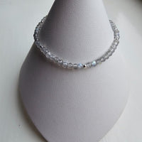 925 Sterling Silver & Fine Labradorite Beads Bracelet with Extender Chain 7.5"