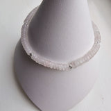 925 Sterling Silver & Rose Quartz Rondelle Bracelet with Extender Chain 7"