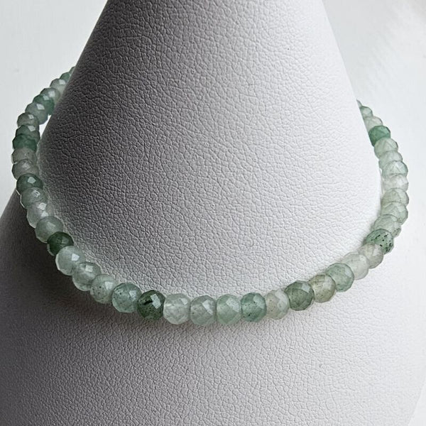 925 Sterling Silver & Green Aventurine Bracelet with Magnetic Clasp 7.5"