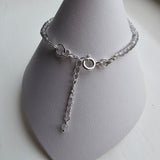 925 Sterling Silver & Fine Labradorite Beads Bracelet with Extender Chain 7.5"