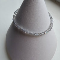 925 Sterling Silver & Fine Labradorite Beads Bracelet with Extender Chain 7.5"