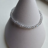 925 Sterling Silver & Fine Labradorite Beads Bracelet with Extender Chain 7.5"