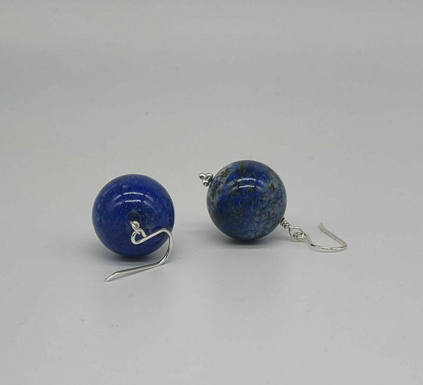 Lapis Lazuli Large Beads 925 Sterling Silver Earrings
