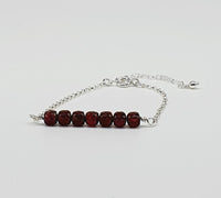 Garnet Gemstone 925 Sterling Silver Bracelet - January Birthstone