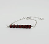 Garnet Gemstone 925 Sterling Silver Bracelet - January Birthstone