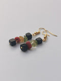 Reggae Rasta Jamaica Style Gold Plated Gemstone Earrings