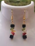 Reggae Rasta Jamaica Style Gold Plated Gemstone Earrings