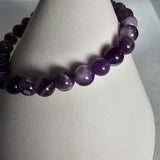 Natural Amethyst Gemstone 6mm Round Beads Stretching Bracelet 6.5"