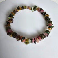 Rainbow Tourmaline Gemstone Chips Beads Stretching Bracelet 6"