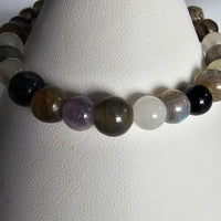Multi Stones Gemstone 6mm Round Beads Stretching Bracelet 6"