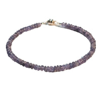 Natural Tanzanite 925 Sterling Silver Bracelet with Magnetic Clasp 7.5"