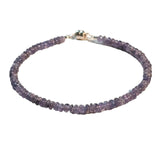 Natural Tanzanite 925 Sterling Silver Bracelet with Magnetic Clasp 7.5"