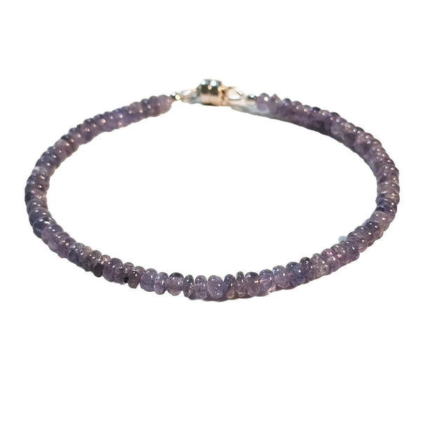 Natural Tanzanite 925 Sterling Silver Bracelet with Magnetic Clasp 7.5"
