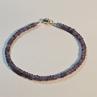 Natural Tanzanite 925 Sterling Silver Bracelet with Magnetic Clasp 7.5"