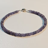 Natural Tanzanite 925 Sterling Silver Bracelet with Magnetic Clasp 7.5"