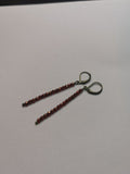 Red Preciosa Crystal Beads Long Earrings antique bronze
