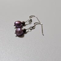 Lavender Freshwater Natural Pearls, Sterling Silver Necklace Jewelry Set
