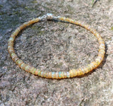 Genuine Ethiopian Yellow Opal 925 Sterling Silver Bracelet with Magnetic Clasp