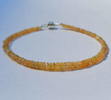 Genuine Ethiopian Yellow Opal 925 Sterling Silver Bracelet with Magnetic Clasp