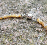 Genuine Ethiopian Yellow Opal 925 Sterling Silver Bracelet with Magnetic Clasp