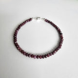 Genuine Natural Ruby Gemstone 925 Sterling Silver Bracelet with Magnetic Clasp